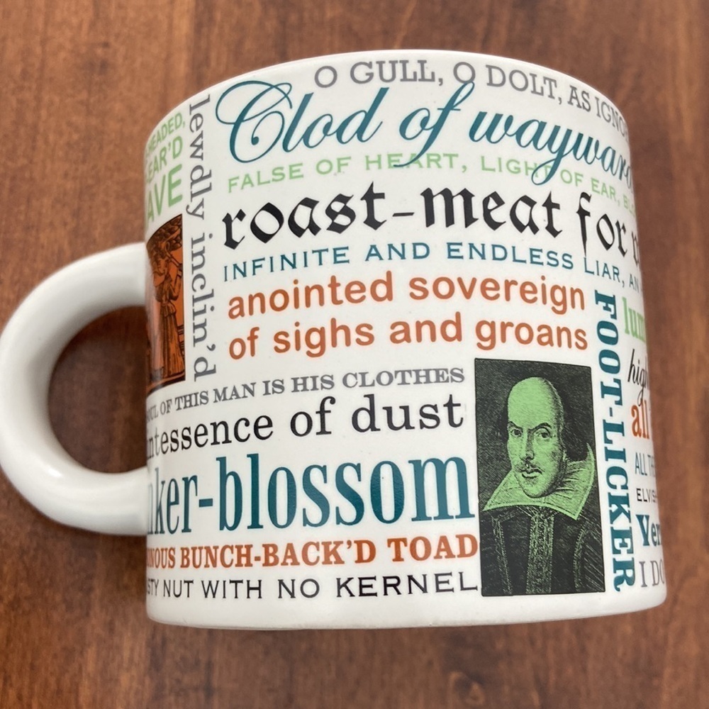 Unemployed Philosopher’s Shakespearean Insults mug in great shape.‌‌‌‌